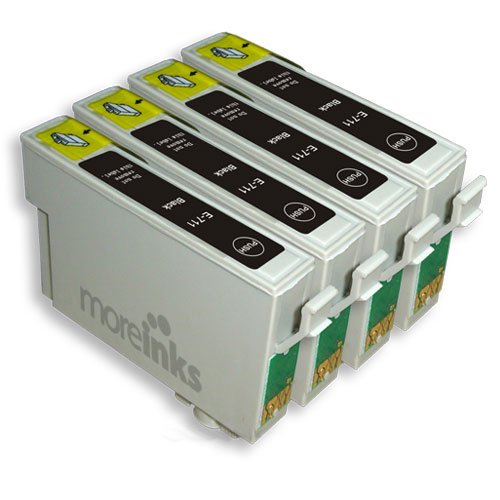 4 Compatible Printer Ink Cartridges To Replace T0711 - Black- For use with Epson Stylus SX515W SX218 SX215 SX115 SX200 S21 SX105 SX510W SX415 SX100 SX400 SX110 SX600FW SX405 SX210 S20 SX205 SX610FW SX410 Wifi DX4400 DX4450 D92 DX8400 DX4050 DX7450 DX7400 DX8450 DX4000 DX9400F DX5000 D120 DX6000 DX5050 DX6050 D78 Network & Range DX8000 DX6050EN DX7000F BX300f BX310FN BX610FW B40W BX600FW Office BX510