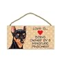 Miniature Pinscher - Min Pin (Love is being owned by) Door Sign 5''x10''