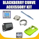 Blackberry OEM Lime Green + Curve Leather Horizontal Pouch with Beltclip + Blackberry Trackball Replacement + Screen Protector+ Micro-Fiber Cleaning Cloth For Blackberry Curve 8300, 8310, 8320, 8330 with Exclusive FREE Complimentary Super Deal Micro Fiber Cleaning Cloth