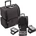 Sunrise All Black Soft Sided Professional Rolling Makeup Case With Removable Clear Bags C6401 RS.19349.00