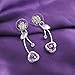 Glamorousky Elegant Purple Rose Earrings with Purple Austrian Element Crystals and Crystal Glass