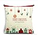 QINU KEONU Merry to Every Home Cotton Linen Throw Pillow Case Cushion Cover Home Sofa Decorative 18 X 18 Inch ¡­