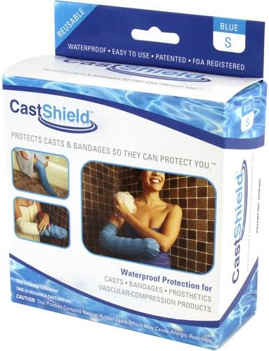 CastShield Waterproof Cast Cover &amp; Bandage Protector, Small Blue