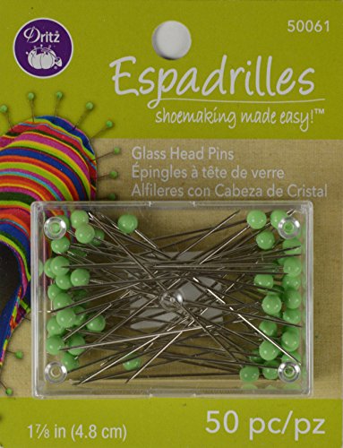 Dritz 50 Count Espadrilles Glass Head Pins
