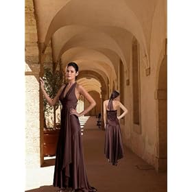 Neckholder Party Abendkleid, Farbe braun