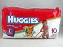 Huggies Diapers Baby-shaped Fit Large Size 4 (22-37 Lbs.) 10 Pack x 12 per Case, (120 Diapers)