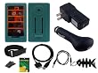 9 items Premium Bundle for Microsoft Zune HD 16GB 32GB Series ,includes (Green Silicone Skin Case +usb Car Charger +usb Wall Charger + usb data cable +3.5mm Aux mp3 cable + LCD Screen Protector + Adjustable Armband + Blet Clip + Fishbone Keychain)