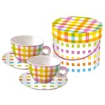 Paperproducts Design Graphique Cappuccino Cup and Saucer, Set of 2