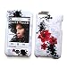 Apple iPod Touch 2nd & 3rd Generation Snap-On Hard Case Protector "Artistic Red Flowers" Design