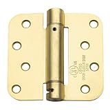 Global CPS4040-R-US4-M Commercial Grade Full Mortise Spring Hinge, Satin Brass