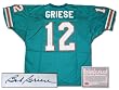 Bob Griese Miami Dolphins NFL Hand Signed Authentic Style Home Teal Football Jersey