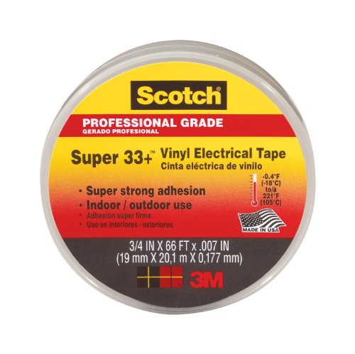 3M Scotch Super 33+ Vinyl Electrical Tape, .75-Inch by 66-Feet