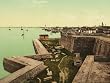 Fort Marion, St. Augustine Harbor, Florida, ca. 1898 - Exceptional Print of a Vintage Photochrom Image from the Library of Congress Collection