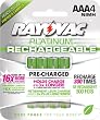 Rayovac Platinum Pre-Charged NiMH AAA Size Batteries, 4 Pack