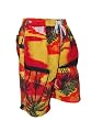 Boys Swim Trunks with pockets. Red/Orange Floral Sizes M-SM