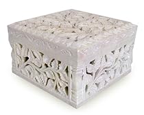 Soapstone Jewelry Box, White Ivy 5.1