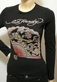 Ed Hardy Women Lady langarm T-Shirt Fan Carbone Gr. M