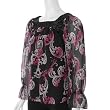 Loren D. Square Neck Sheer Sleeve Missy Top
