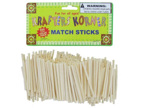 500Pc Wood Match Stks Nat Case Pack 125