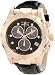 Rose Gold Tone Elite Quartz Black Dial Strap Mother Of Pearl Chronograph
