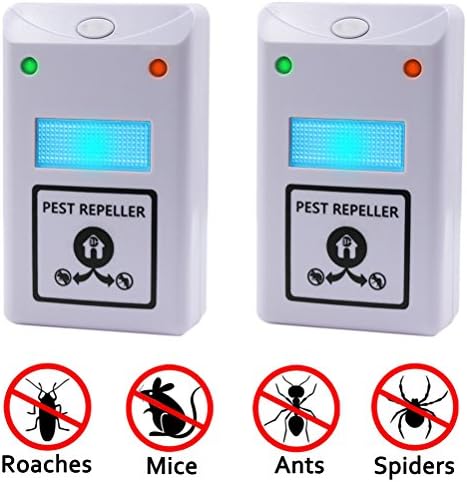 Pest Control, (2 Pack) Latest Ultrasonic Technology Koocat Pest Repellent, the Best Pest Repeller for All Kind of Insects and Rodents, Ultrasonic Pest Control Equipment with Blue Night Light