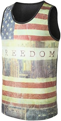 URBANCREWS Mens Hipster Hip Hop American Flag Freedom Tank Top FREEDOM MEDIUM