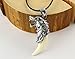 Coromose Men Stylish Brave Wolf Tooth Necklace Titanium Steel Domineering Pendant Jewelry