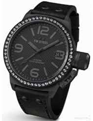 TW Steel All Black Womens Canteen Watch with Crystal Bezel TW913