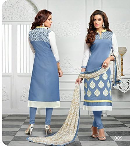 New Indian Latest Designer Grey Women's Cotton Unstitched Salwar Suit Dress Material