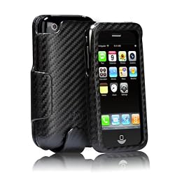 Case-Mate Signature Leather Combo Case - Holster for iPhone - Black Carbon Fiber