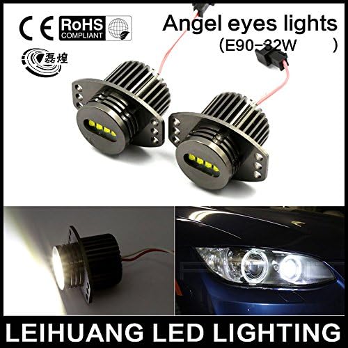 LEIHUANG 2X NEW 32W XTE LED WHITE ANGEL EYE HALO LIGHT BULBS FOR BMW E90/E91 PRE-LCI