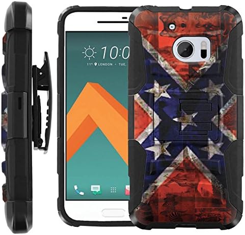 [Rabel Flag] HTC 10 Case [COMBAT] Rugged Holster Combo Case Layer Hybrid [Defender Body] Hybrid Armor Kickstand Bumper Cover for [HTC 10]