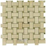 Clear view - basketweave in polished crema marfil & ocean green