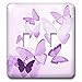 3dRose LLC lsp_101505_2 Pretty Transparent Purple Butterflies Double Toggle Switch