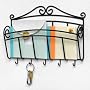 Scroll Wall Mount Letter Holder (Black) (8"H x 10.4"W x 2"D)