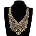 Vintage Golden Tone Chain Jewelry Hollow Floral Adorned Pendant Necklace
