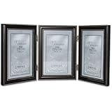 Lawrence Frames 4 by 6 Hinged Triple Vertical Metal Picture Frame Oil Rubbed Bronze with Delicate Beading