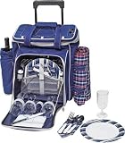 Maxam 31pc Picnic Set in Rolling Trolly Bag