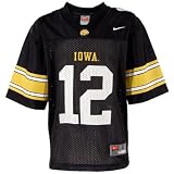 Nike Iowa Hawkeyes #12 Youth Black Replica Football Jersey (Large)