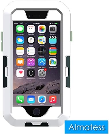 Bike Mount, Almatess Ultra Rugged Waterproof Shockproof Phone Hard Case Bike Bicycle Handlebar Mount Holder for iPhone 6/6S Plus (White, iPhone 6/6S Plus)