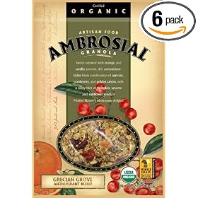 Ambrosial Granola Organic Grecian Grove Antioxidant Blend, 6-count, 12 Ounce Pouch (Pack of 6)