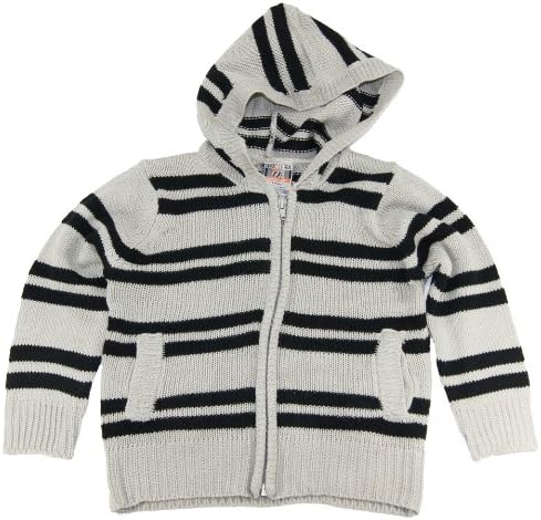Urban Extreme Little Boys Warm Striped Hooded Cardigan Sweater 4Gray