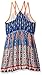 My Michelle Girls' Big Double Strappy V Back Printed Dress with Belt