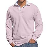 Front Row Long Sleeve Rugby Shirt, Dusky Pink, XL