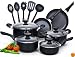 Cook N Home 15 Piece Non stick Black Soft handle Cookware Set