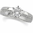 18K White Gold Diamond Engagement Ring Semimount - CENTER STONE NOT INCLUDED - 0.21 Ct.