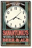 Retro style SANANTONIO'S Beer & Ale wall clock USA
