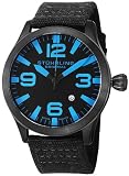 Stuhrling Original Mens 141B.335B51 Aviator Tuskegee Skylancer Swiss Quartz Date Black Canvas Strap Watch