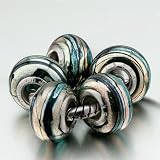 Pugster 5 Silver Foil Turquoise Line Slim Beads Fit Pandora Charms (include Bracelet)