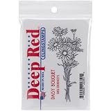 Deep Red Stamps Daisy Bouquet Rubber Stamp